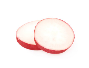 Sliced radish isolated