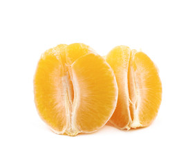 Peeled orange isolated