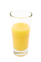 Glass of orange juice isolated