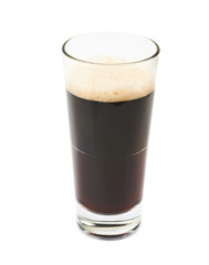 Glass of dark beer isolated