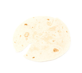Wheat flour tortilla isolated