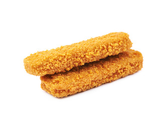 Fish stick in breadcrumbs isolated