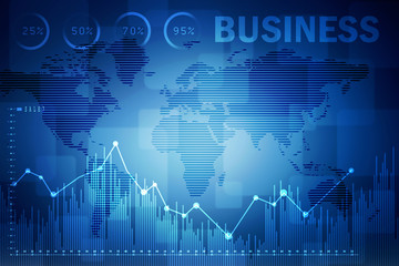 2d rendering Stock market online business concept. business Graph 