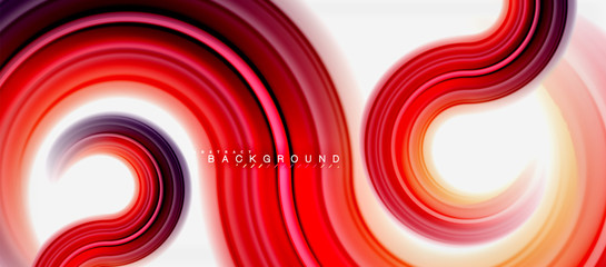 Rainbow fluid color line abstract background - swirl and circles, twisted liquid colours design, colorful marble or plastic wavy texture backdrop, multicolored template for business or technology