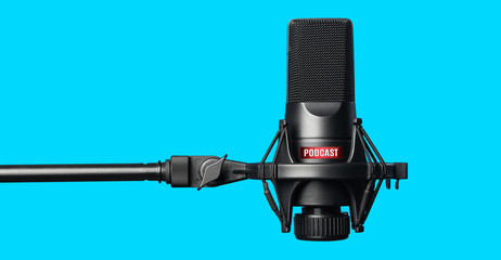 Studio microphone for recording podcasts - obrazy, fototapety, plakaty