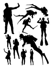 People activity silhouette. Good use for symbol, logo, web icon, mascot, sign, or any design you want.