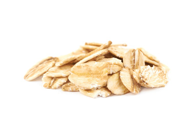 Pile of oatmeal flakes isolated