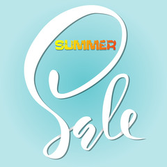 Summer sale. Typography design template. Modern calligraphy. Vector illustration.
