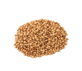 Pile of buckwheat seeds isolated