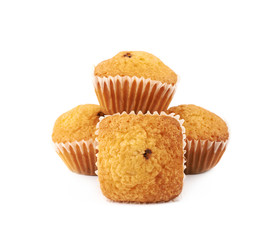 Chocolate corn muffin isolated