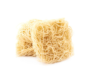 Block of instant noodles isolated