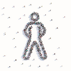 A lot of people form a training person