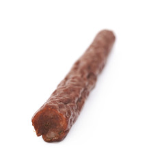 Cured stick of meat isolated