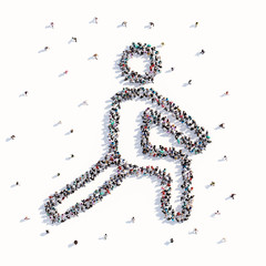 A lot of people form a training person