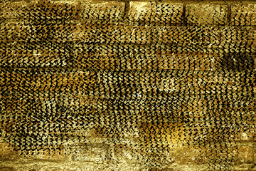 Grunge Ultra yellow Brick wall texture, cement background for web site or mobile devices