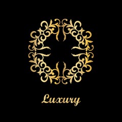 Luxury golden logo in simple style