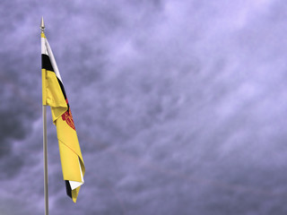Flag of Brunei hanging down dangling
