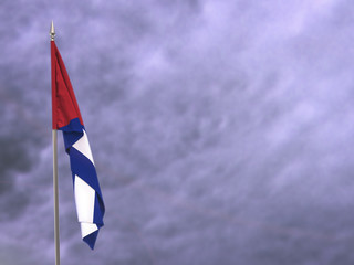 Flag of Cuba hanging down dangling