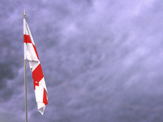 Flag of Georgia hanging down dangling