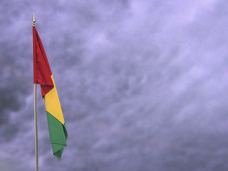 Flag of Guinea hanging down dangling