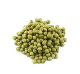 Pile of green peas isolated