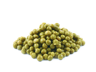 Pile of green peas isolated