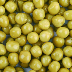 Surface covered with the green peas
