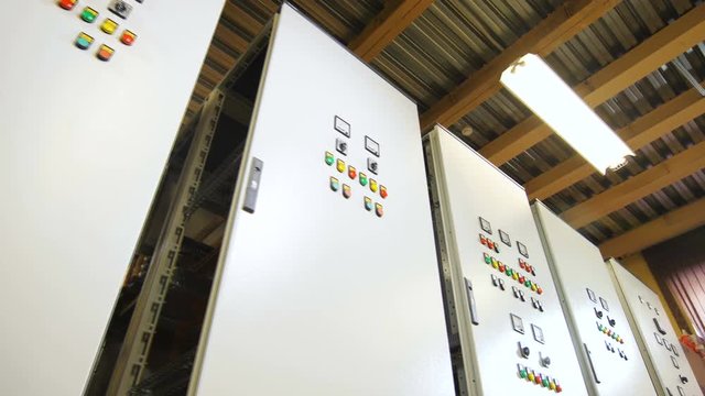 switchboard cabinets row for electric energy receiving