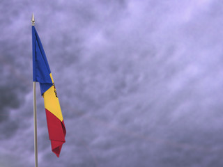 Flag of Moldova hanging down dangling