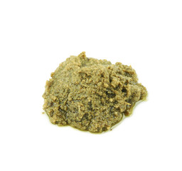 Pile of green pesto isolated