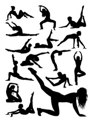 Silhouette of healthy woman. Good use for symbol, logo, web icon, mascot, sign, or any design you want.