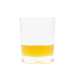 Glass shot of honey isolated