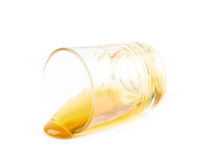 Glass shot of honey isolated