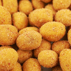 Surface covered with nuts