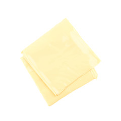 Slice of processed cheese isolated