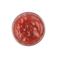 Glass shot of jam isolated