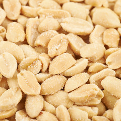 Surface coated with salted peanuts
