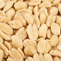Surface coated with salted peanuts