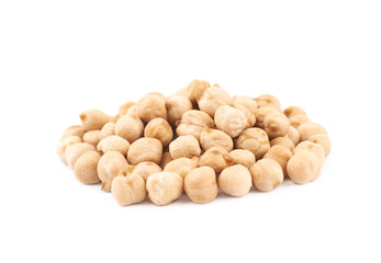 Pile of chick peas isolated