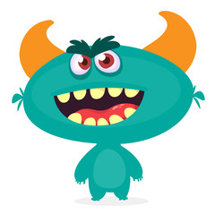 Obraz premium Funny cartoon alien. Vector illustration