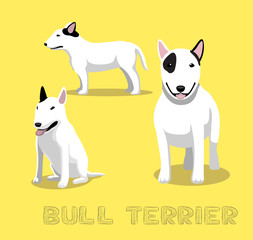 Dog Bull Terrier Cartoon Vector Illustration