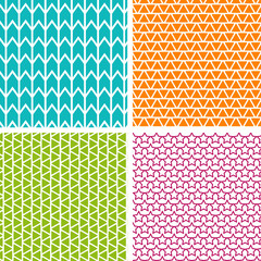 Set of four geometric patterns. Collection of different abstract patterns. Eps10 Vector.