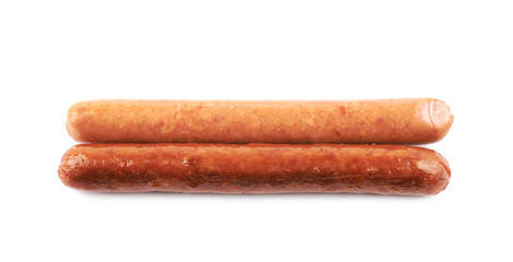 Cooked hot dog sausage isolated