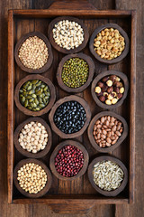 collection of different legumes for background
