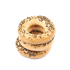 Poppy seeds bagel isolated