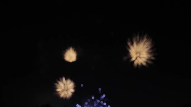 Abstract colored firework background, blurred 4k