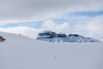 Fototapeta na wymiar Dolomites Mountains in the winter