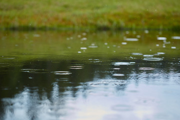 Rain on a lake