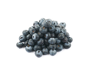 Pile of blueberries isolated