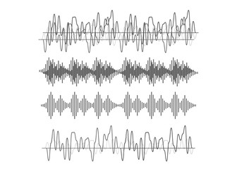 Obraz premium Sound waves vector. Sound waves sign and symbol in flat style